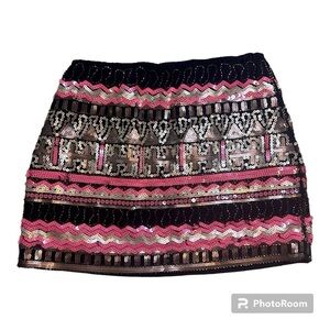 LULUMARI Beaded Mini-skirt